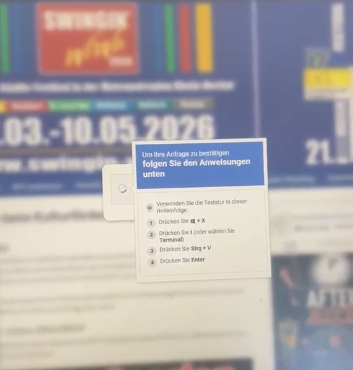 Gefälschtes CAPTCHA mit PowerShell-Anweisung
